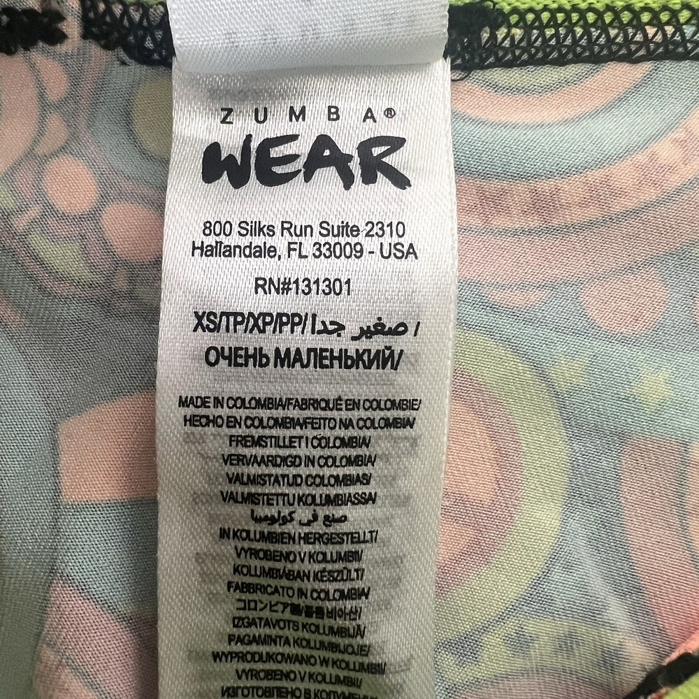 Zumba Wear Leggings Women Size XS Multicolor Hippie Peach - Feel Good Dance Good - Picture 10 of 11
